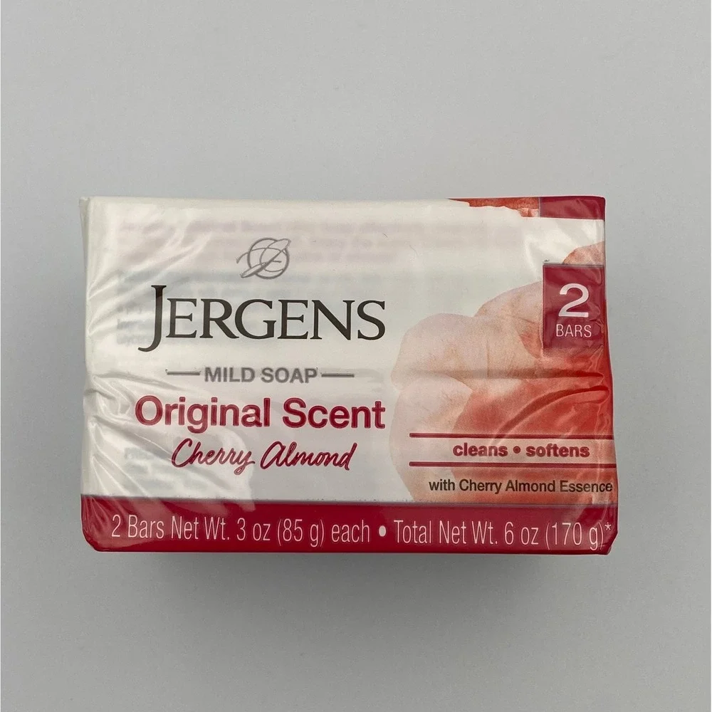 Jergens Cherry Almond Mild Soap Original Scent - 3 Oz Each - 5 pack (10 Bars)‎